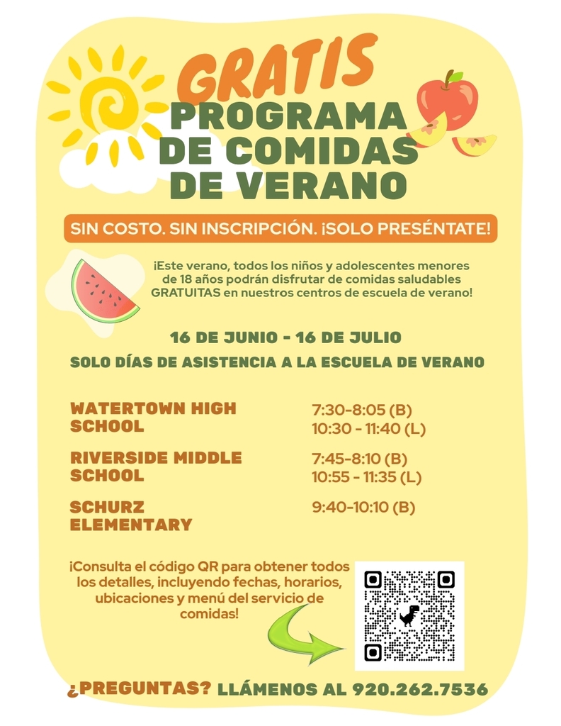 Free Summer Meals during Summer School flyer