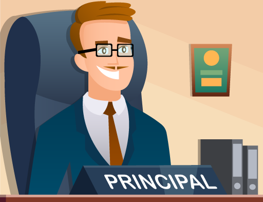 School Principal at Desk