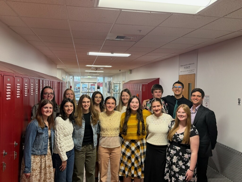 National Honors Society Members with Principal