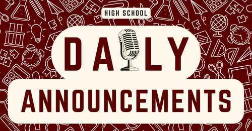 daily announcements poster