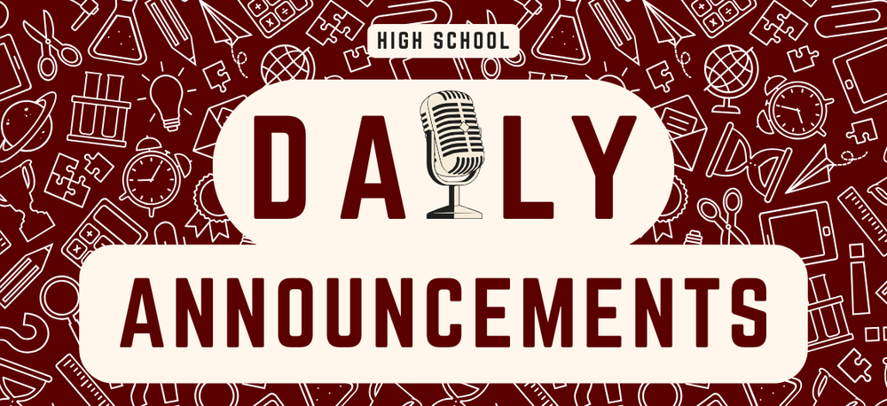 Daily announcement banner
