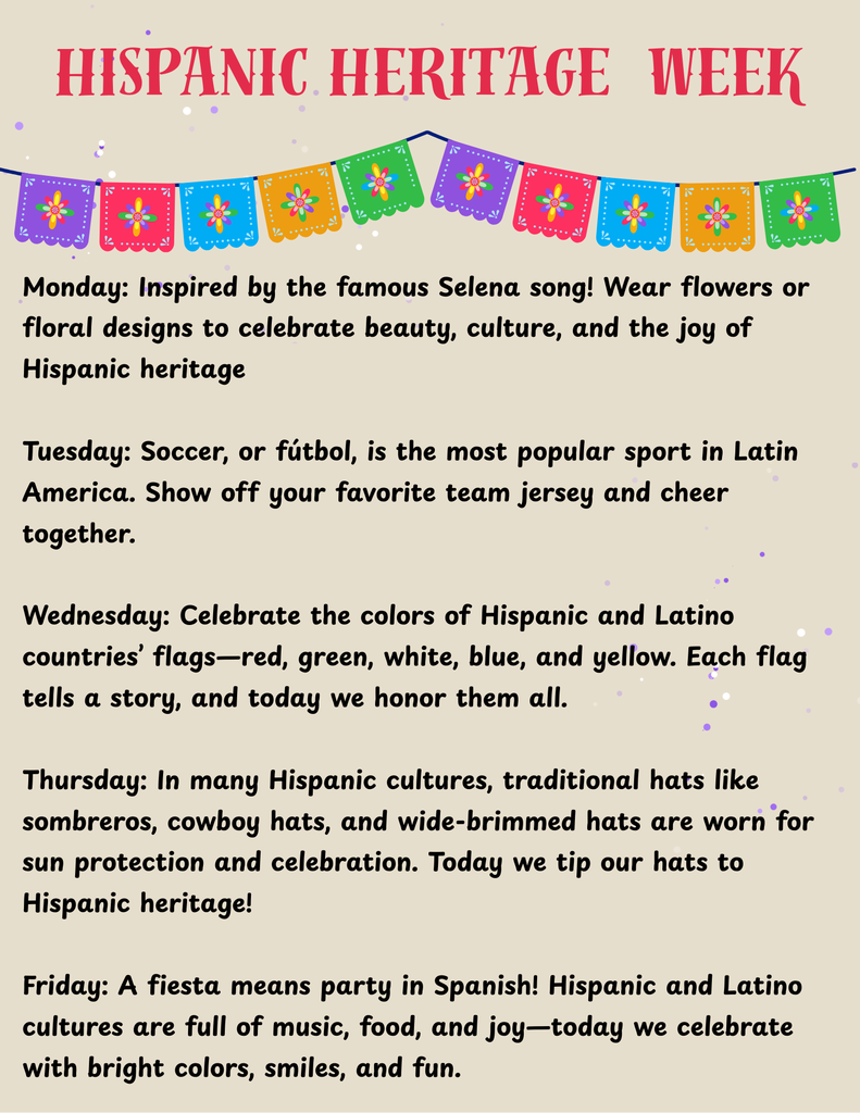Hispanic Heritage Dress up days