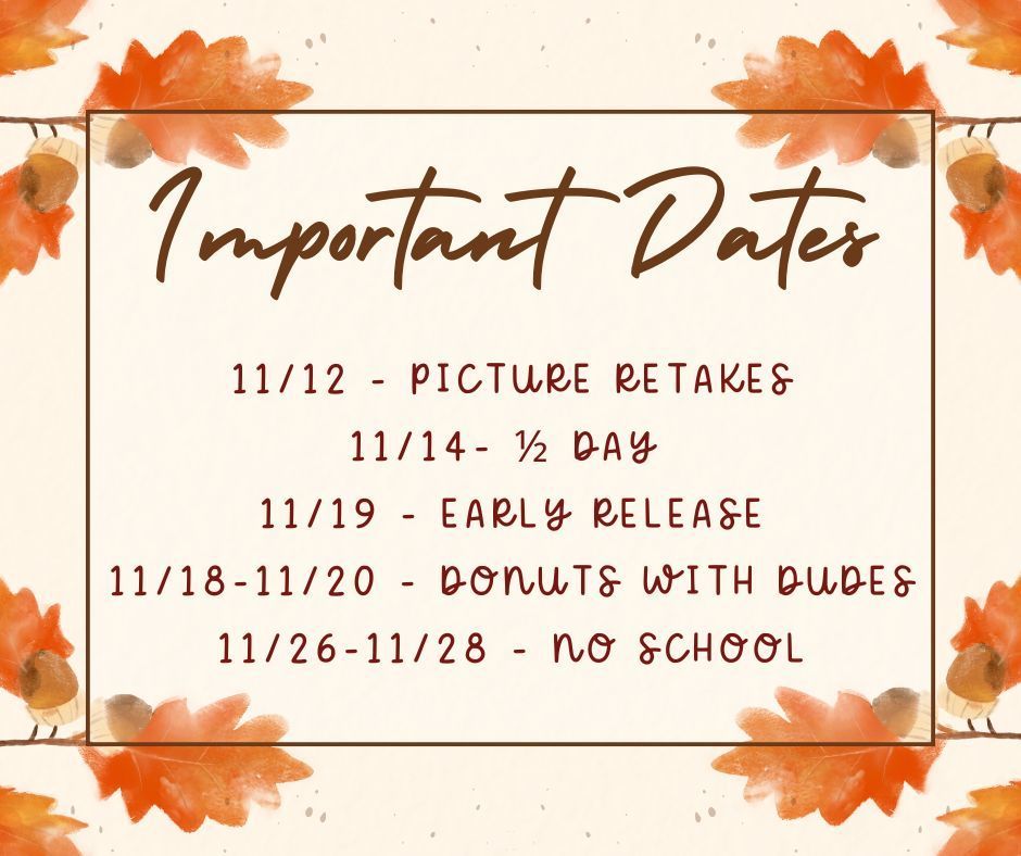 dates with descriptions and leaves falling 