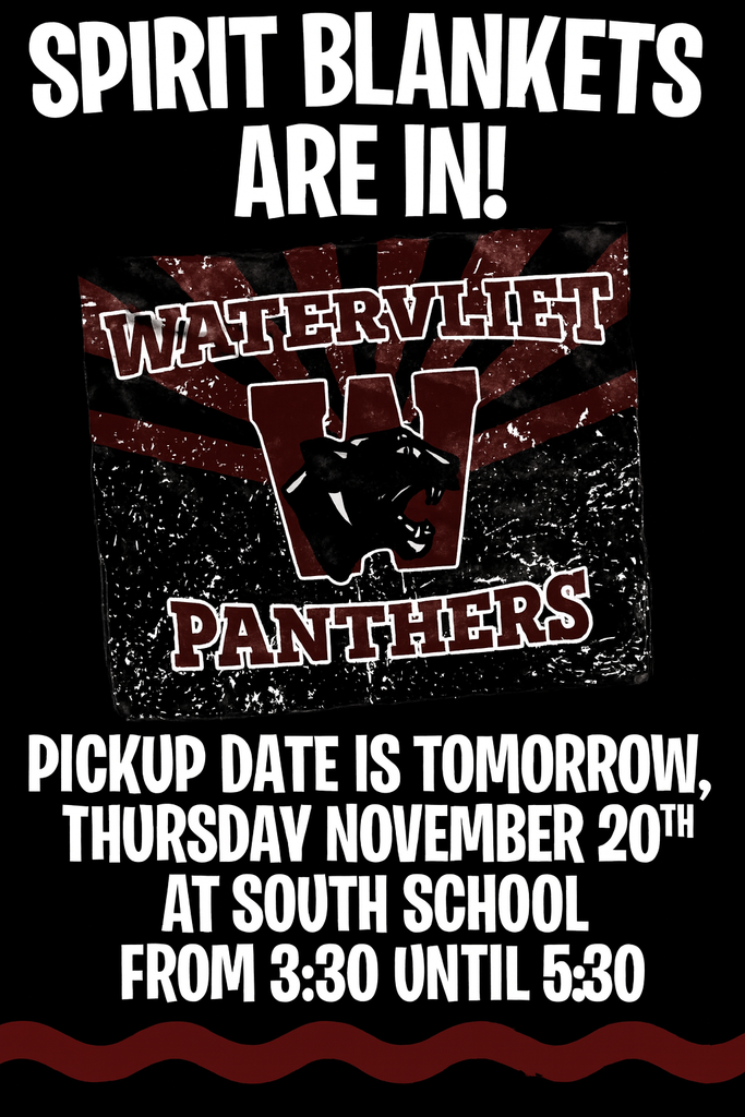 Spirit Blankets are in! Pick up TODAY! November 20th at South School 3:30-5:30pm