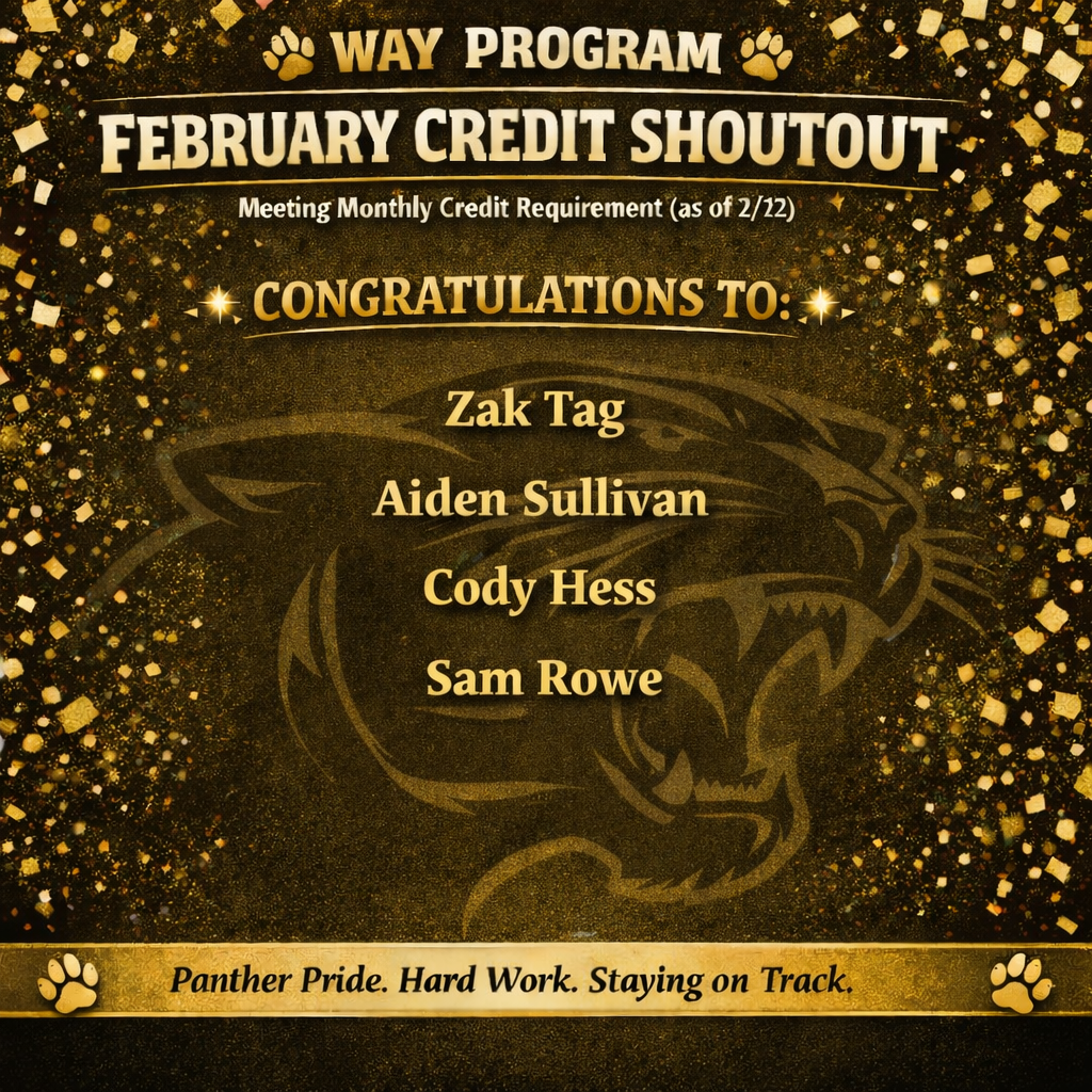 2/27 students meeting monthly credit goal!