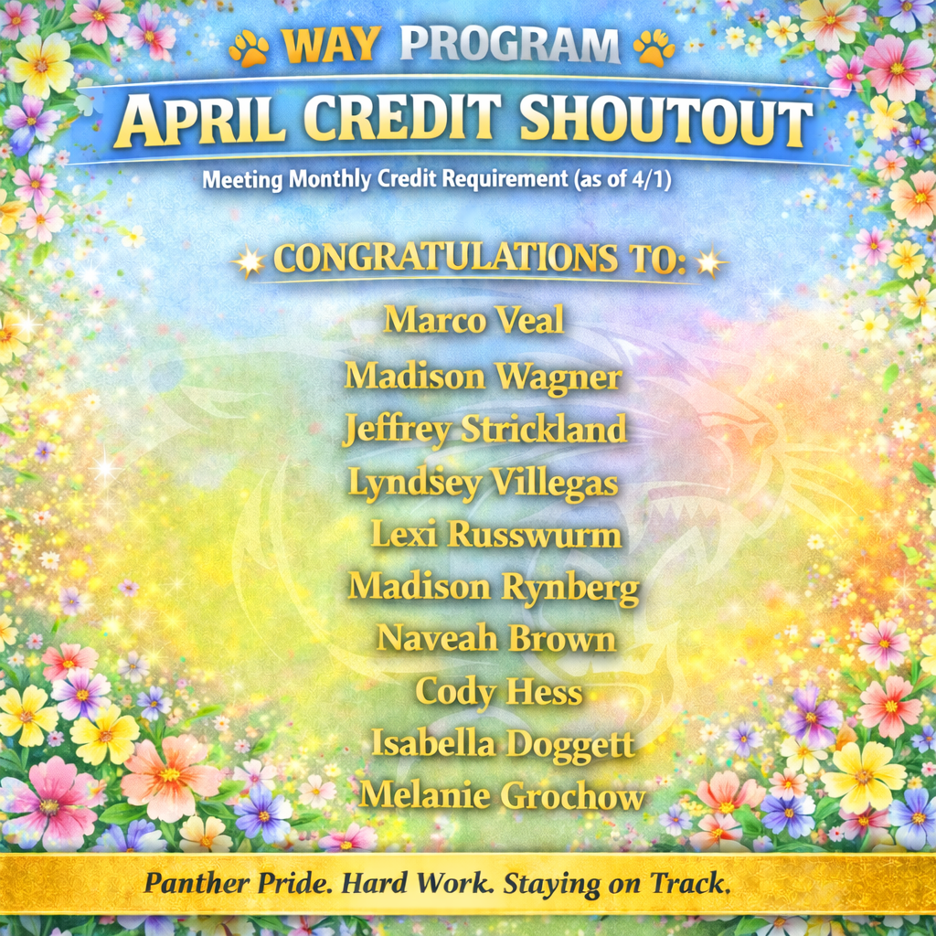 Students who have met April credit requirement as of 4/1! 