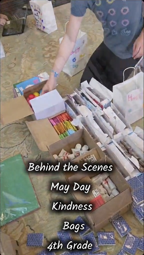 boxes of items for gift bags