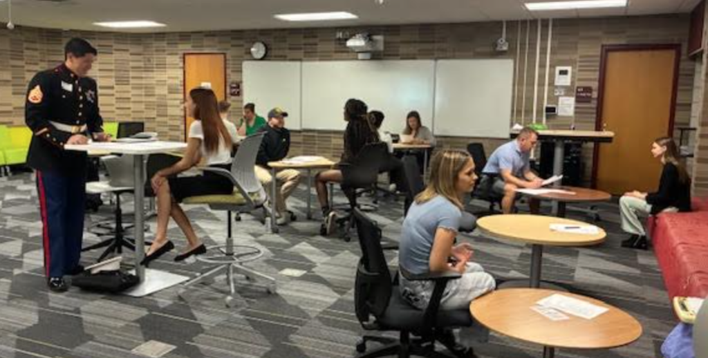 student interviewing