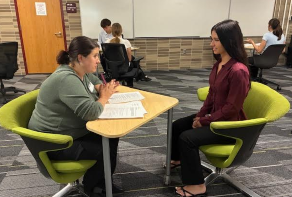 students interviewing