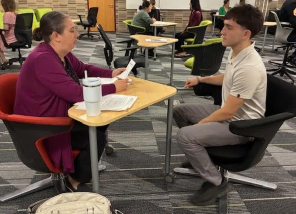 students interviewing