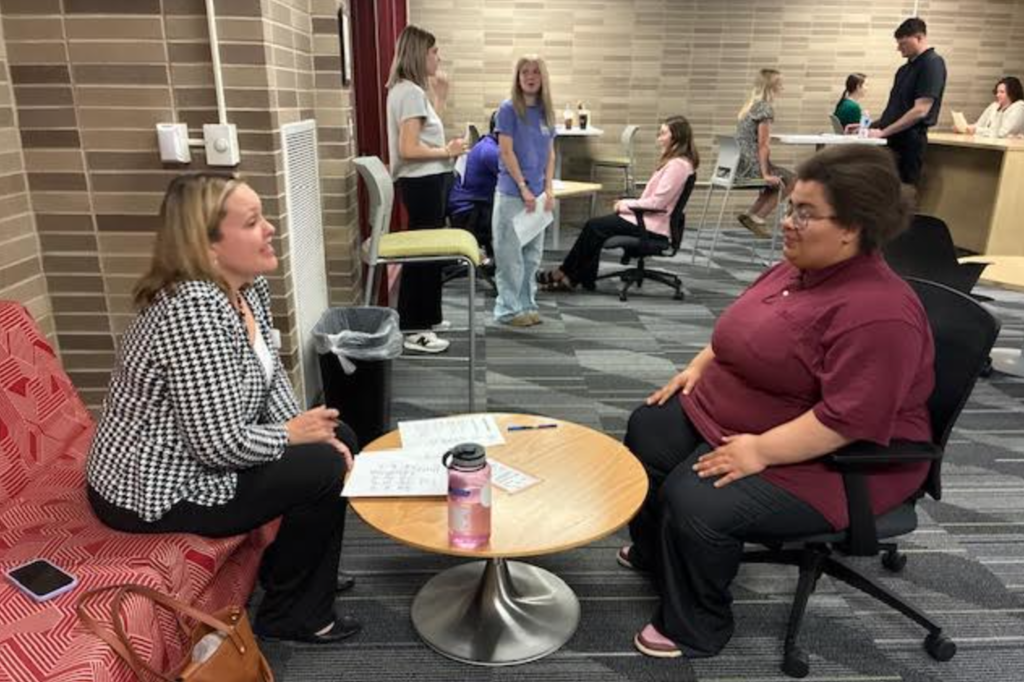 student interviewing
