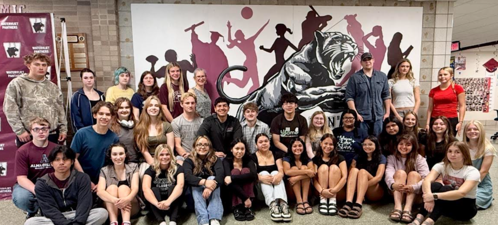 mural and students