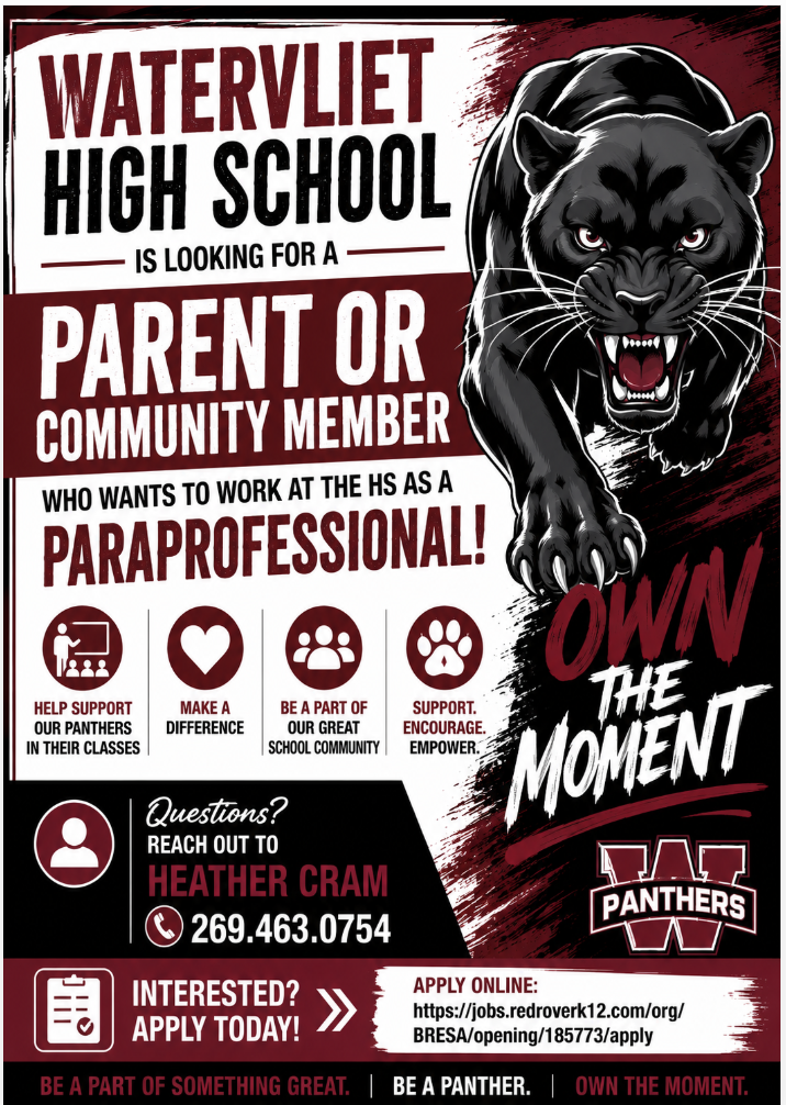 flyer for the paraprofessional position