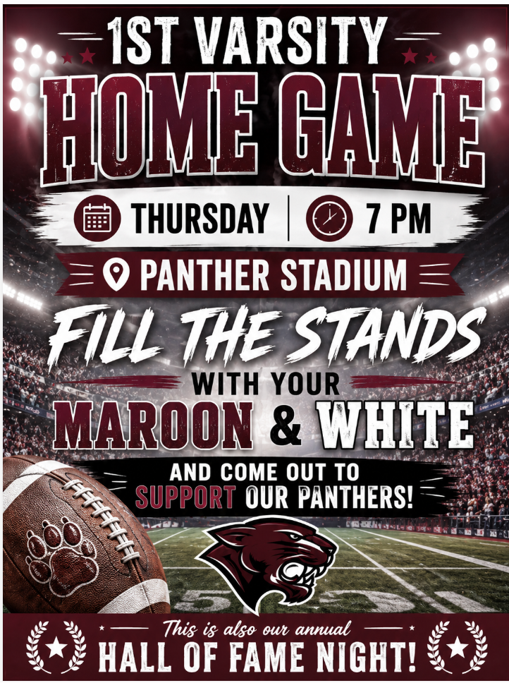 flyer for the home football game