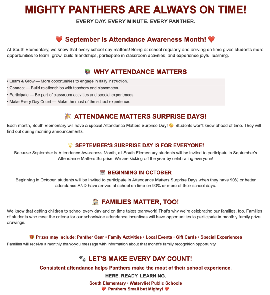 Attendance Matters Plan