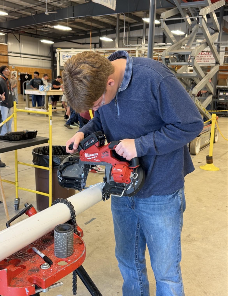 student cutting