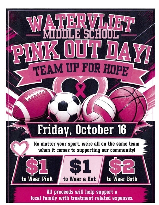 Middle school pink out day flyer