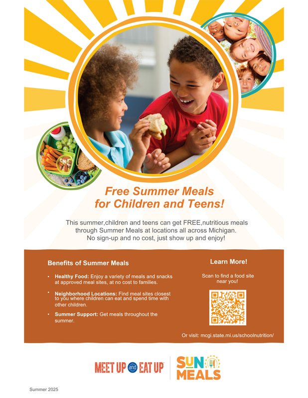 Information on Summer Meals for children and teens