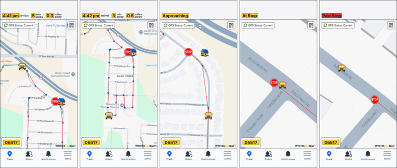 Pictures of bus in app