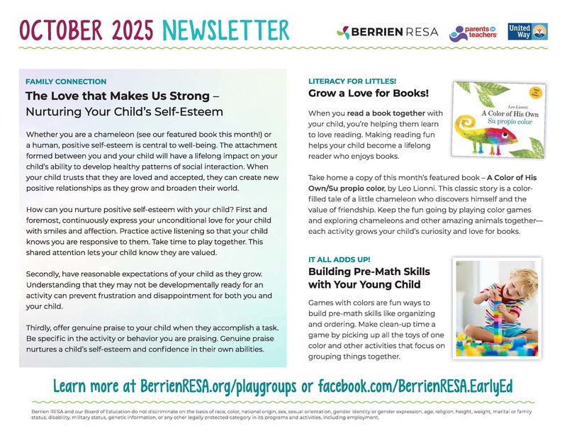 News letter for parents with information