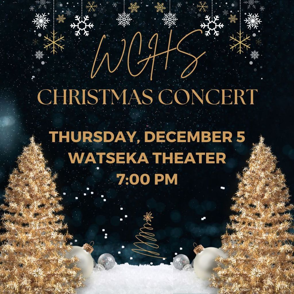 WCHS Christmas Concert - Thursday, December 5 - 7pm - Watseka Theater