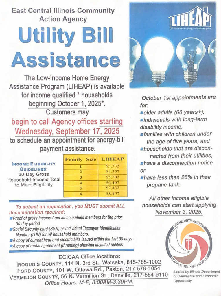 Utility Bill Assistance info