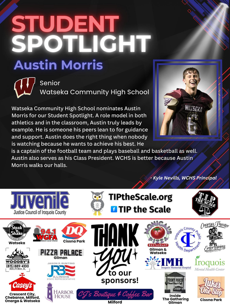 Image from Tip the Scale's Facebook page describing Austin's accomplishments.