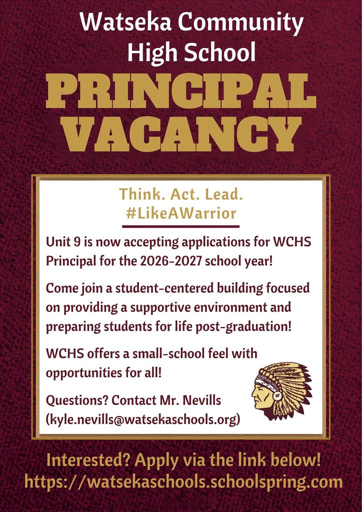 Principal Vacancy. Apply now!