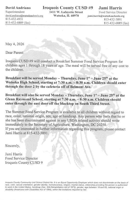Breakfast Letter
