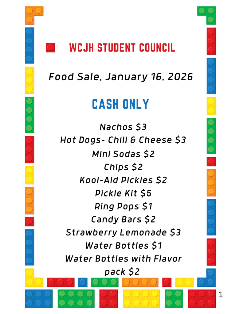 Student Council Food Sale Flyer