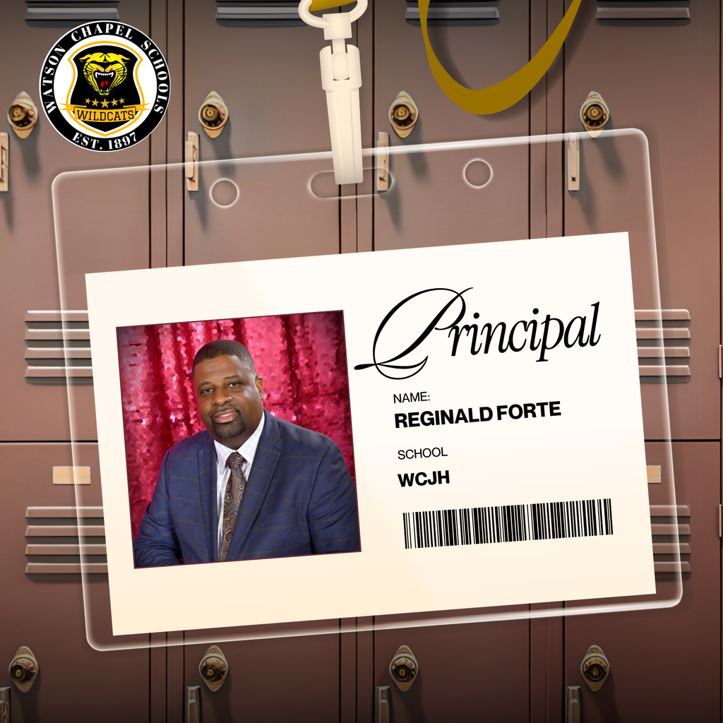 A school ID card with an image of a person in a suit and tie, labeled "Principal."