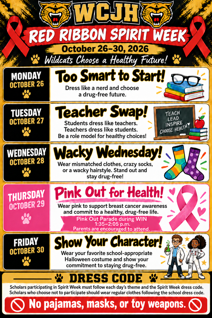 Red Ribbon Spirit Week Flyer
