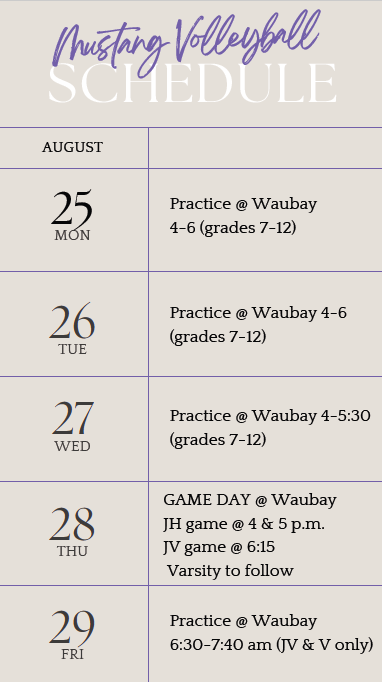 Weekly VB Schedule 