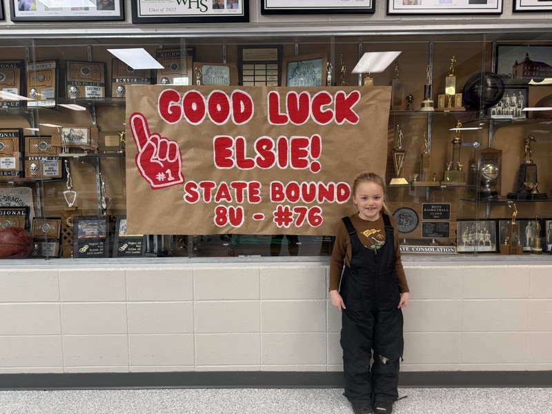 Wrestler with a banner 