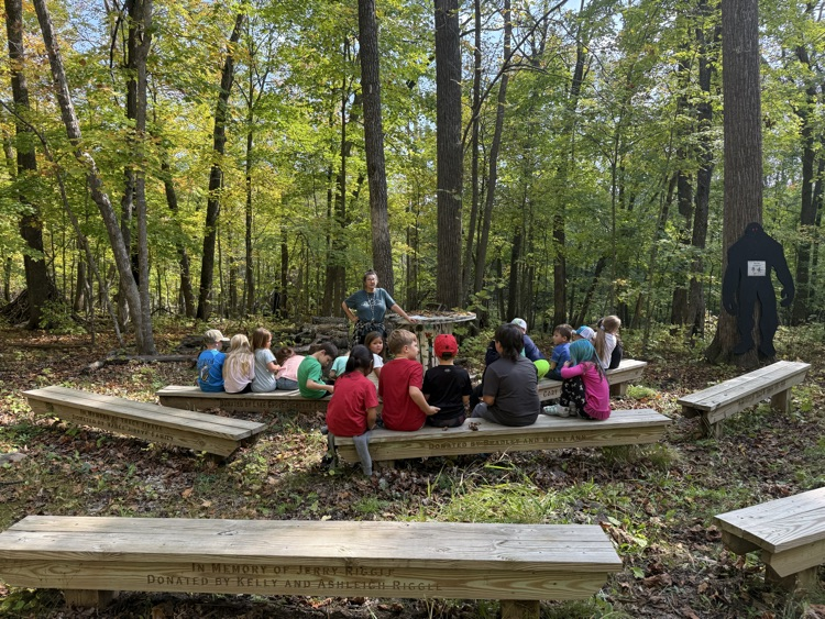 Mrs. Bement’s 1st grade enjoyed a beautiful fall afternoon at the school forest today!