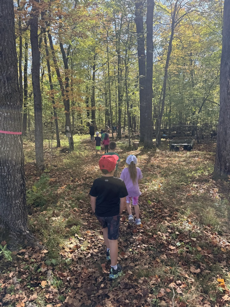 Mrs. Bement’s 1st grade enjoyed a beautiful fall afternoon at the school forest today!