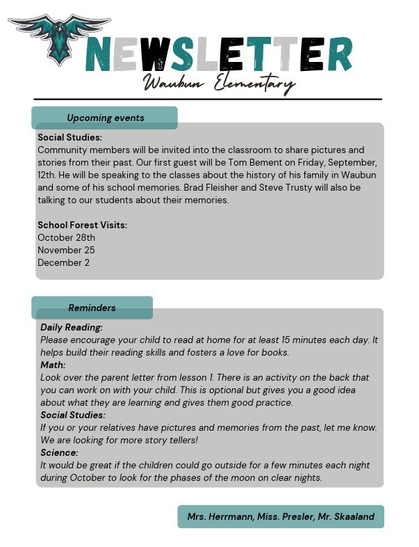 5th Grade Newsletter 