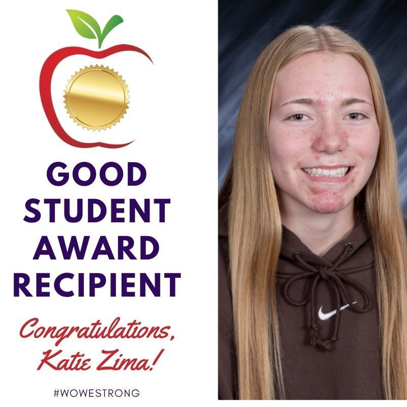 Good Student Award Winner, Katie Zima
