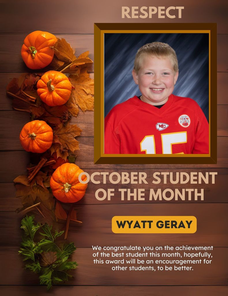 4th Grade Student of the Month