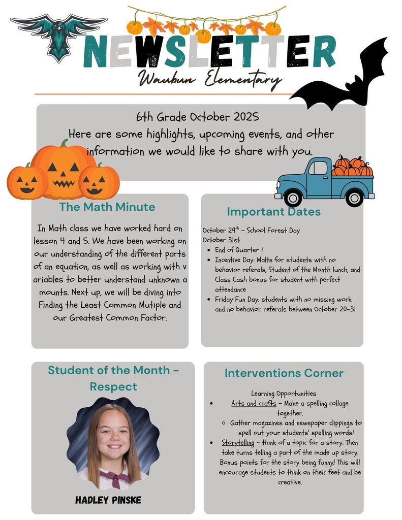 6th Grade Newsletter