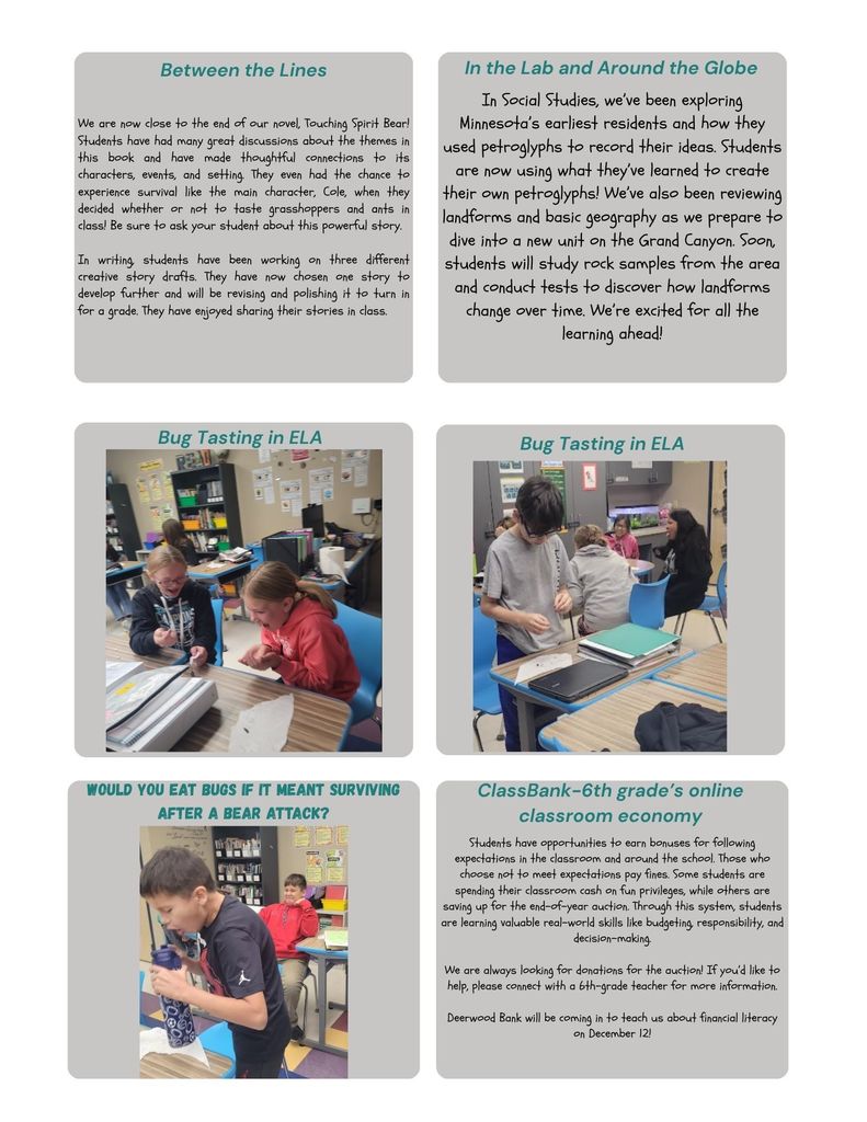 6th Grade Newsletter