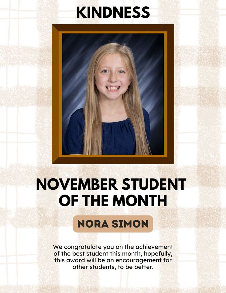 Student of the month Nora Simon