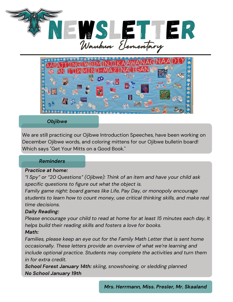 5th Grade Newsletter 