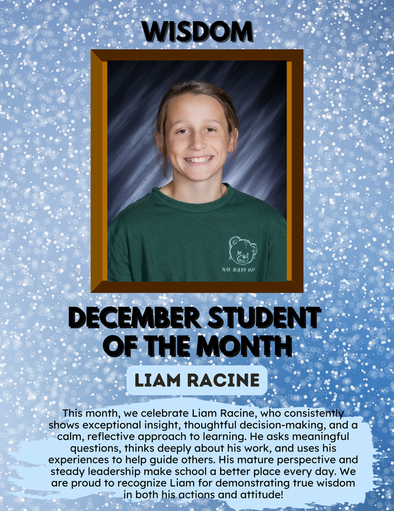 6th Grade Student of the Month 
