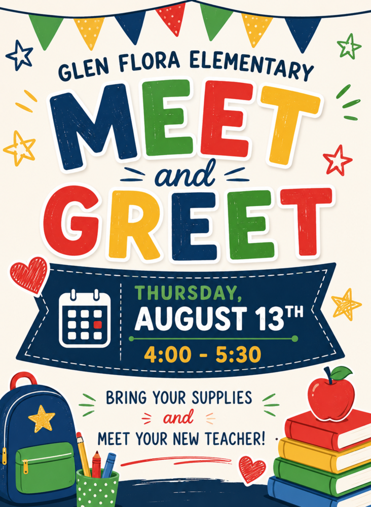 Glen Flora Meet and greet flyer August 13th 4 to 5:30pm