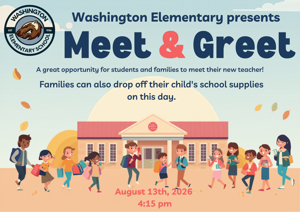 Meet & Greet Flyer with students walking to school.