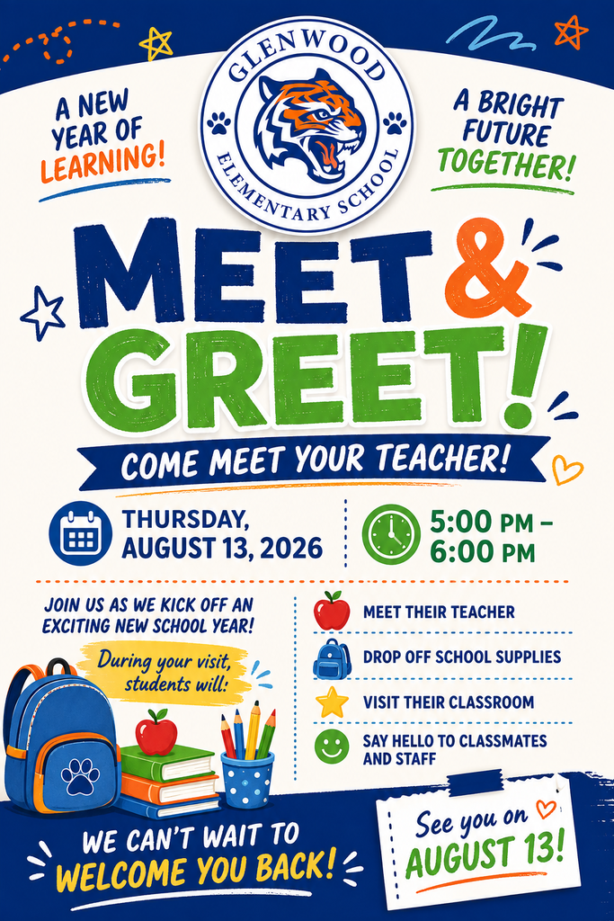 Meet &  Greet flyer invitation with books/pencils & backpacks