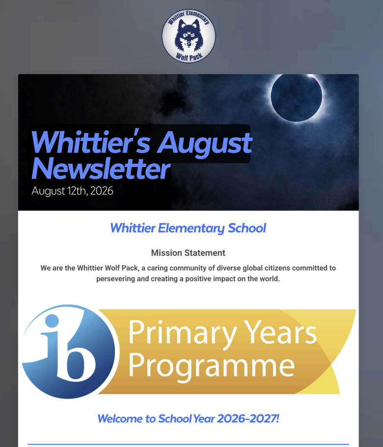 Initial page of the newsletter