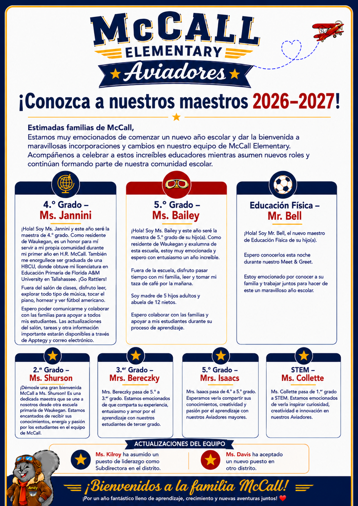 Conozca a nuestros maestros 2026-2027