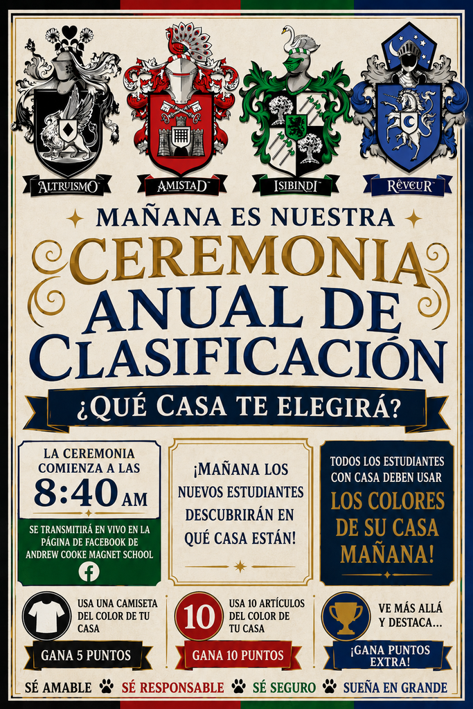 Spanish House Sorting Ceremony Flyer